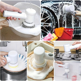 Electric Spin Scrubber With 5 Replaceable Brush