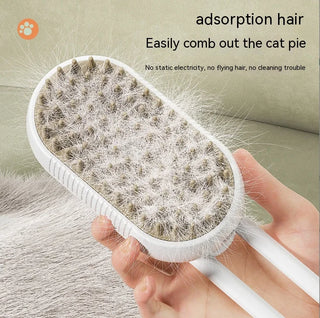 Steamy Brush For Pets With Electric Mist Spray-3 In 1 Pet Hair Removal