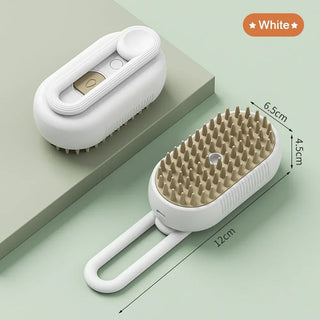 Steamy Brush For Pets With Electric Mist Spray-3 In 1 Pet Hair Removal